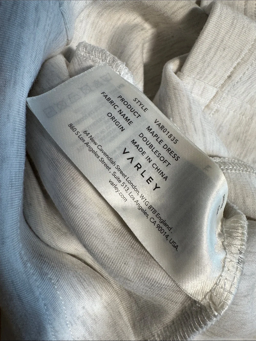 Varley DoubleSoft Maple Dress Ivory Marl Small - Picture 11 of 15
